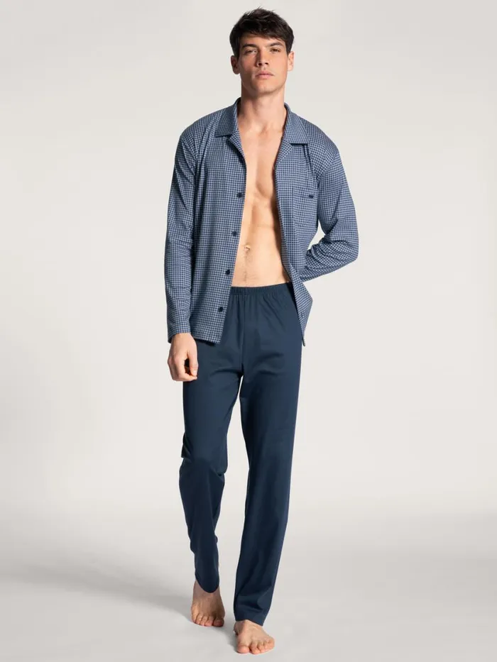 CALIDA Pyjamas Men Pyjama Buttoned Indigo Mood