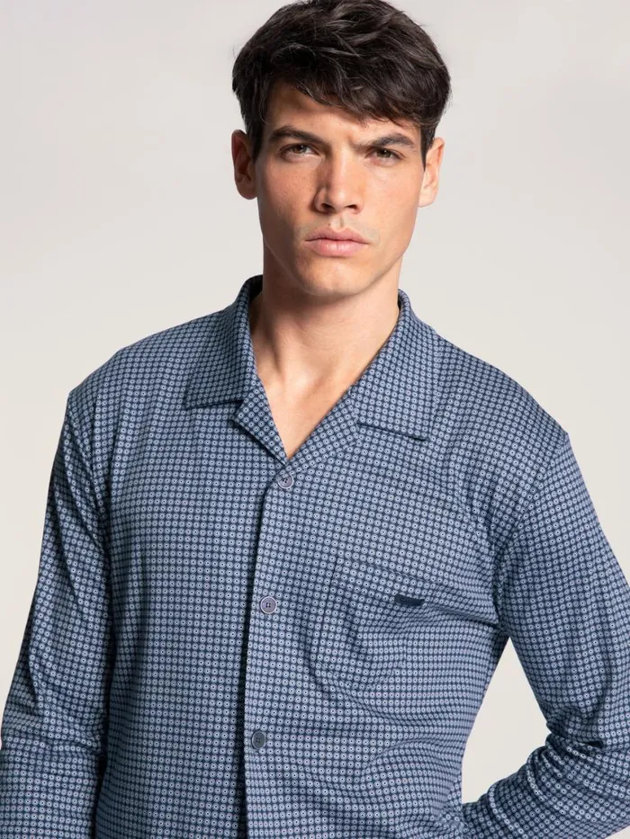 CALIDA Pyjamas Men Pyjama Buttoned Indigo Mood