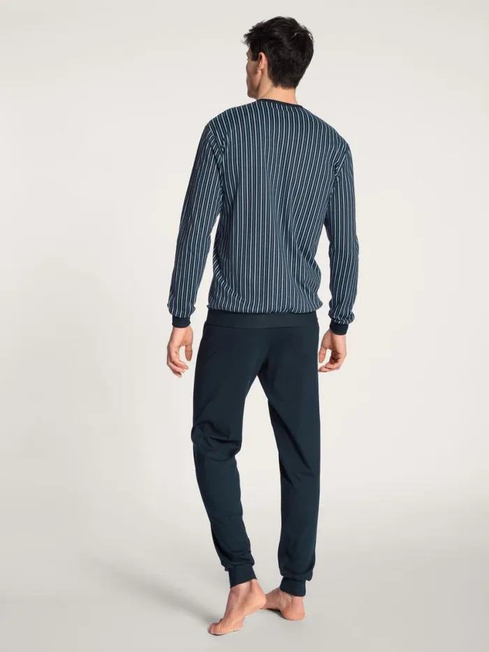 CALIDA Pyjamas Men Pyjama With Cuff Dark Sapphire