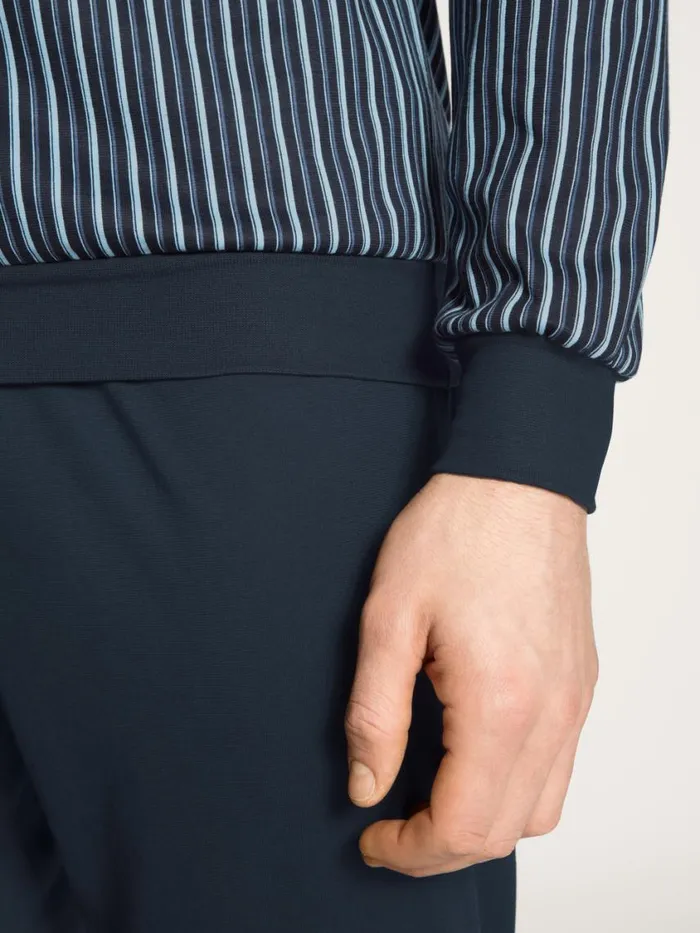 CALIDA Pyjamas Men Pyjama With Cuff Dark Sapphire
