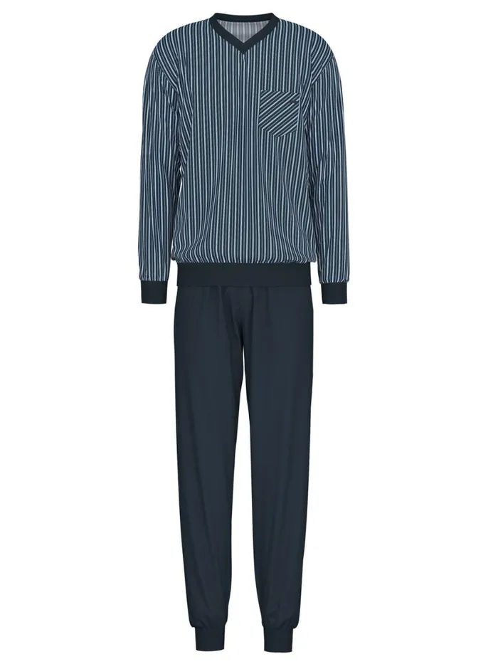 CALIDA Pyjamas Men Pyjama With Cuff Dark Sapphire