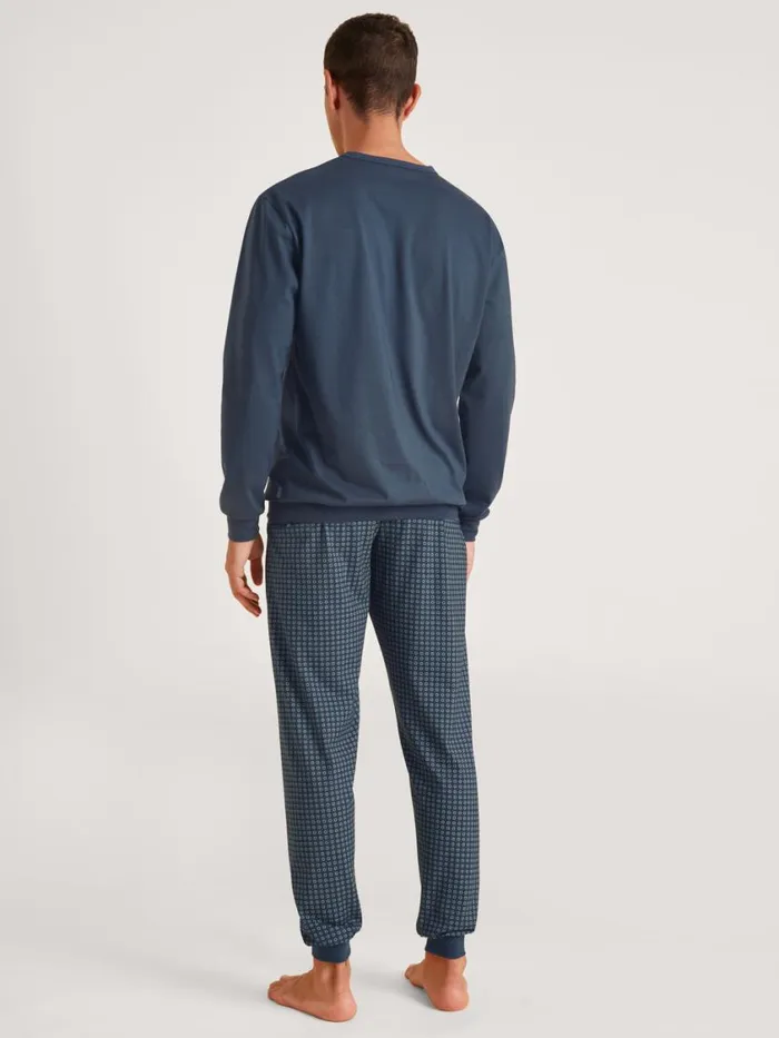 CALIDA Pyjamas Men Pyjama With Cuff Saragossa Blue