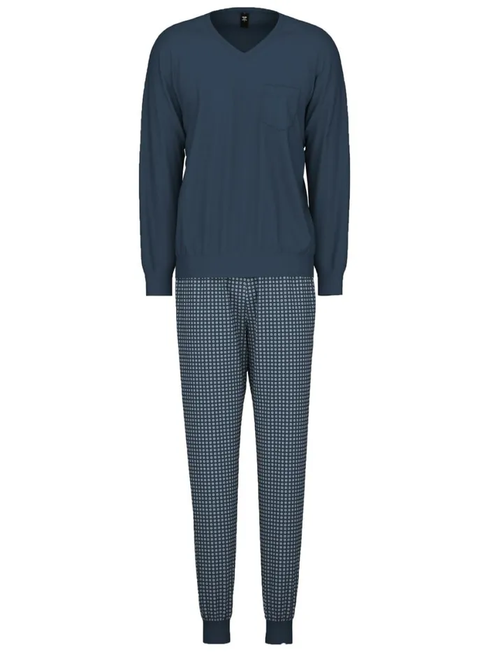 CALIDA Pyjamas Men Pyjama With Cuff Saragossa Blue