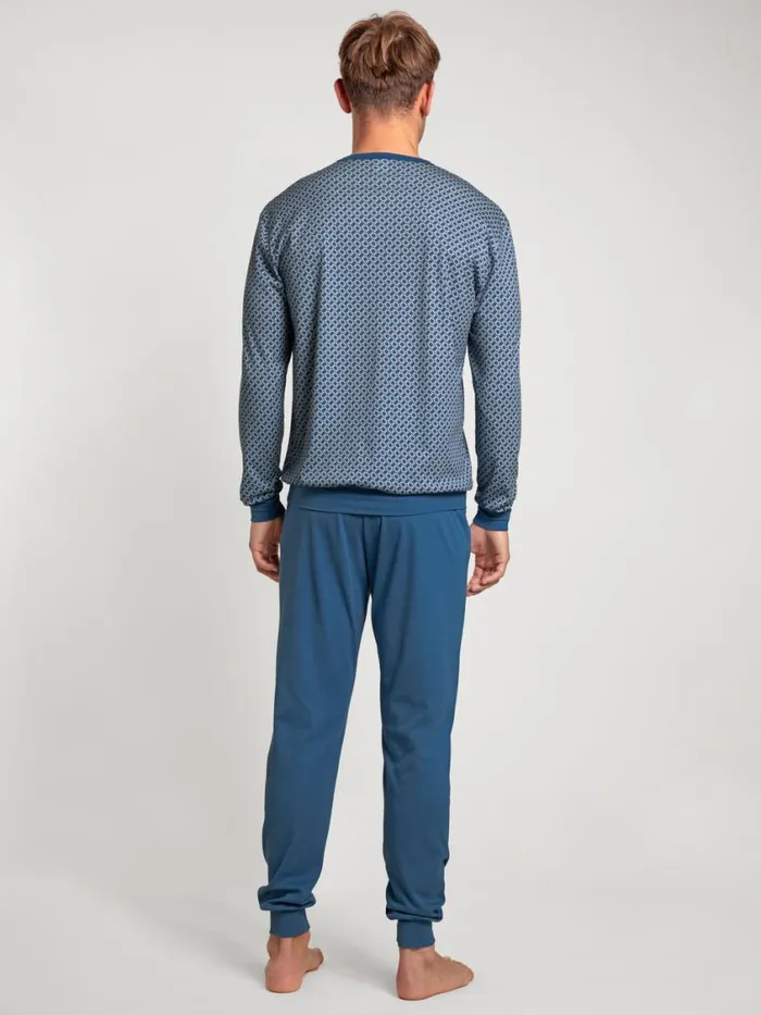 CALIDA Pyjamas Men Pyjamas With Cuff Indian Blue