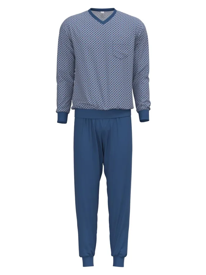 CALIDA Pyjamas Men Pyjamas With Cuff Indian Blue