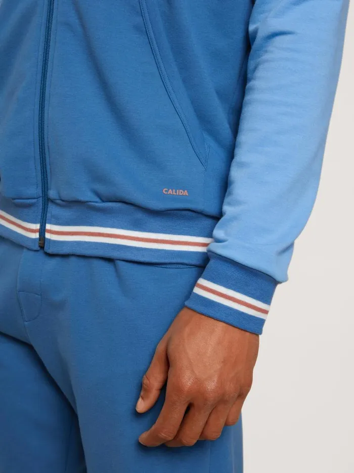 CALIDA Sweatshirts and Jackets Men Jacket Indian Blue