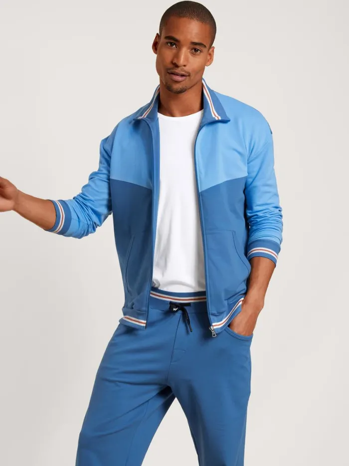 CALIDA Sweatshirts and Jackets Men Jacket Indian Blue