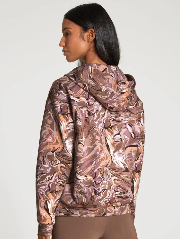 CALIDA Sweatshirts and Jackets Women Sweatjacket Cradle To Cradle Certified Truffle Brown Print CALIDA Sweatshirts and Jackets Women Sweatjacket Cradle To Cradle Certified Truffle Brown Print