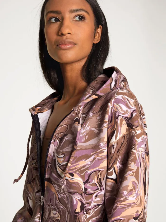 CALIDA Sweatshirts and Jackets Women Sweatjacket Cradle To Cradle Certified Truffle Brown Print