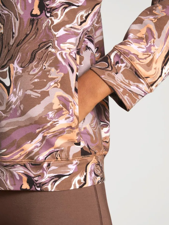 CALIDA Sweatshirts and Jackets Women Sweatjacket Cradle To Cradle Certified Truffle Brown Print