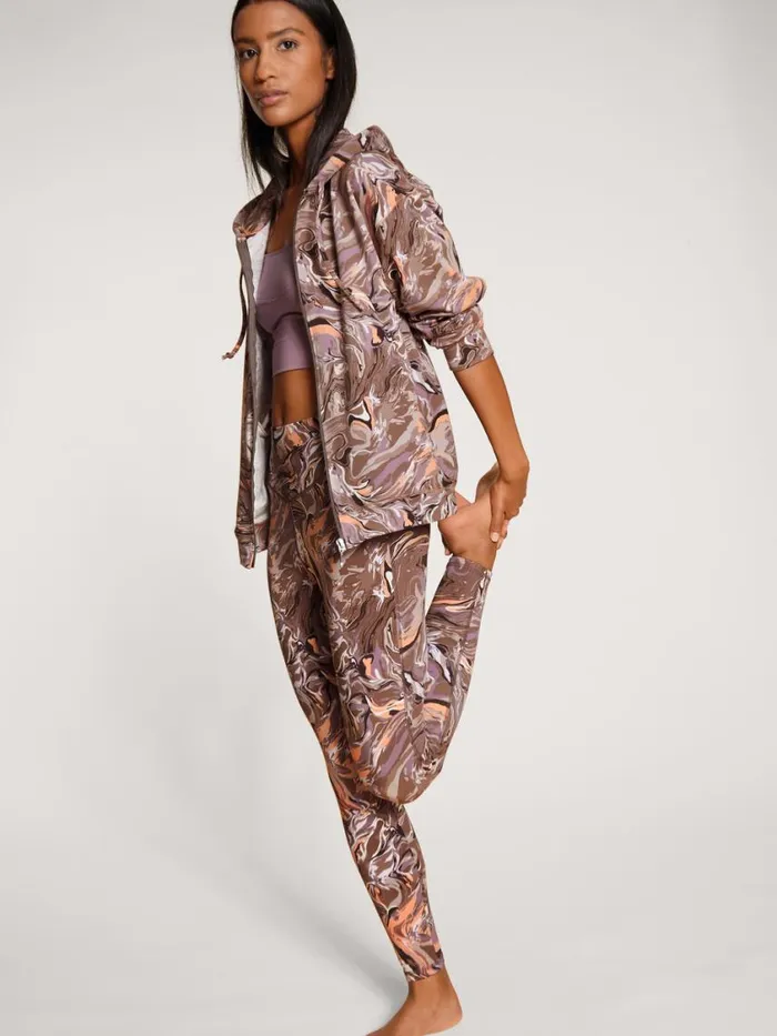 CALIDA Sweatshirts and Jackets Women Sweatjacket Cradle To Cradle Certified Truffle Brown Print