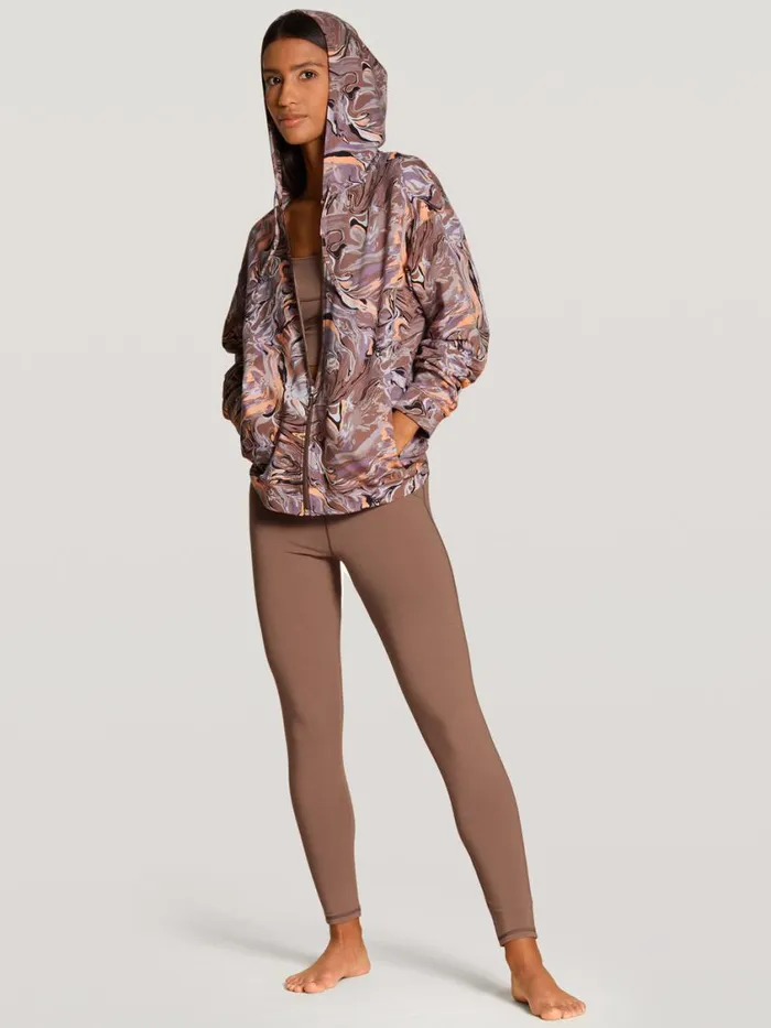 CALIDA Sweatshirts and Jackets Women Sweatjacket Cradle To Cradle Certified Truffle Brown Print