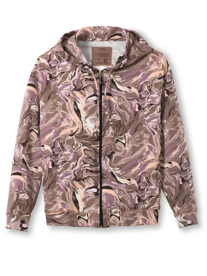 CALIDA Sweatshirts and Jackets Women Sweatjacket Cradle To Cradle Certified Truffle Brown Print