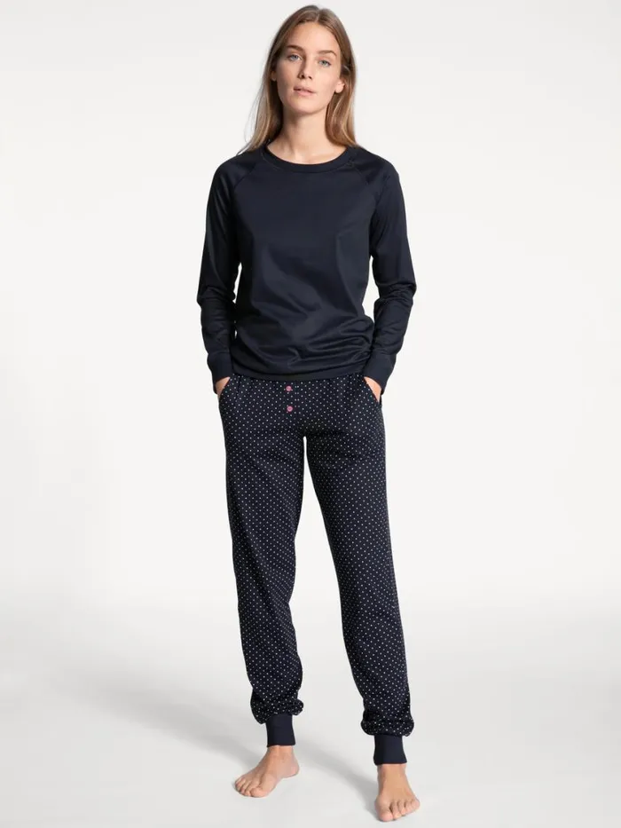 CALIDA Yoga Women Shirt Long Sleeve Dark Lapis Blue