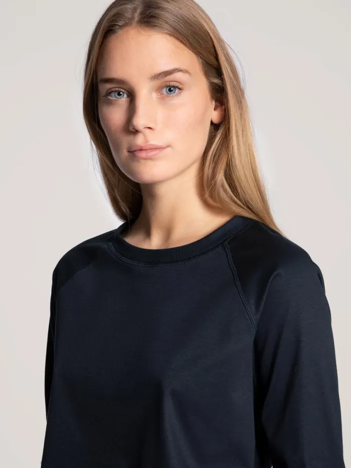 CALIDA Yoga Women Shirt Long Sleeve Dark Lapis Blue