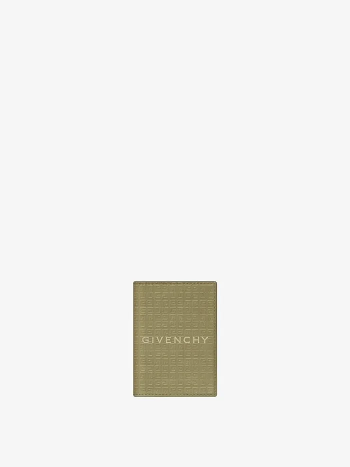 Card Holder In 4g Micro Leather Khaki Men Givenchy Wallets and Card Holders