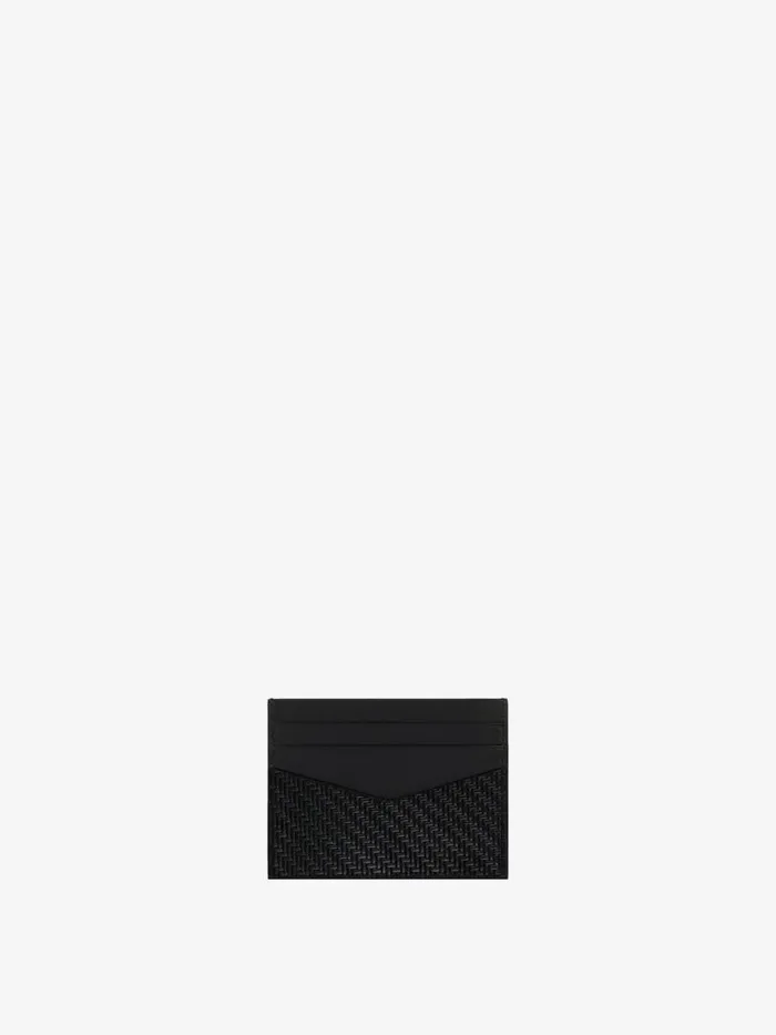 Card Holder In BraidedEffect Leather Black Men Givenchy Wallets and Card Holders