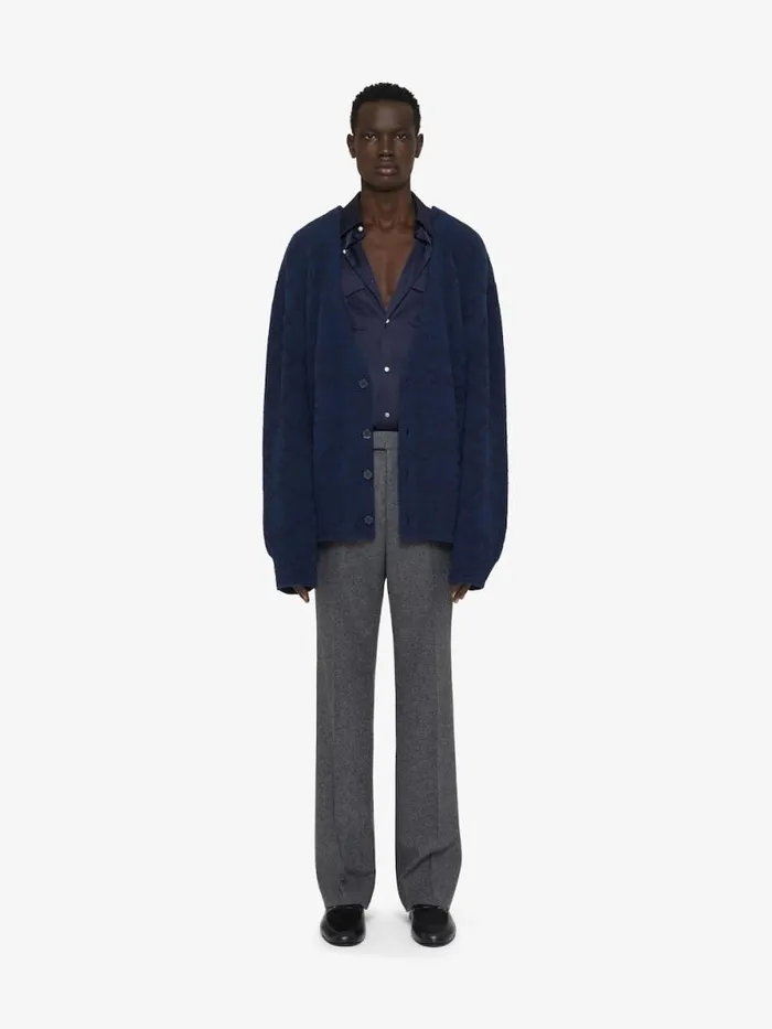 Cardigan In Monogram 72 Jacquard Dark Blue Men Givenchy Sweaters