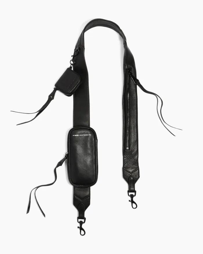 Cargo Strap Black With Shiny Black Hardware Women Aimee Kestenberg Travel