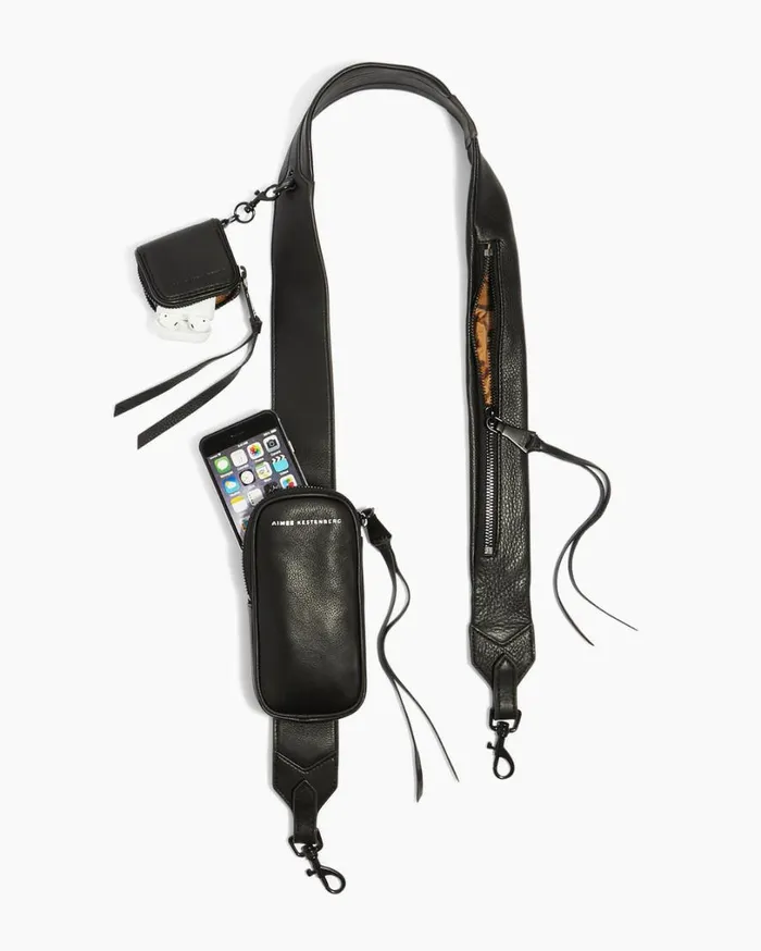 Cargo Strap Black With Shiny Black Hardware Women Aimee Kestenberg Travel