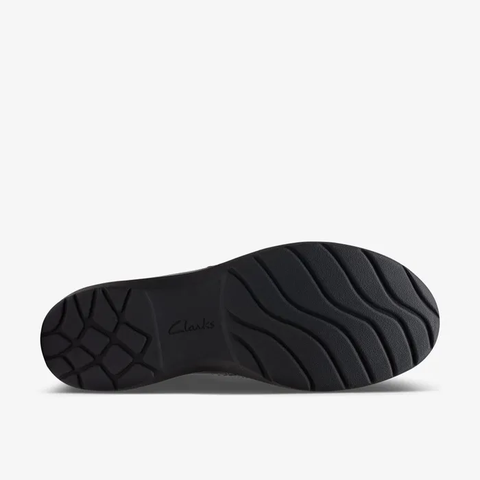 Carleigh Ray Black Leather Women Clarks Clogs and Mules