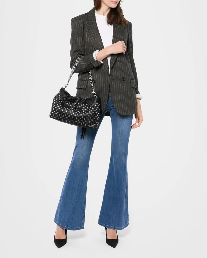 Chain Novelty Shoulder Black With Disco Studs Women Aimee Kestenberg Satchels