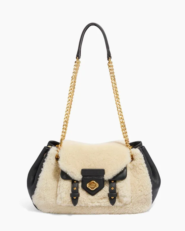 Chain Reaction Novelty Satchel Natural Shearling Women Aimee Kestenberg Satchels Chain Reaction Novelty Satchel Natural Shearling Women Aimee Kestenberg Satchels