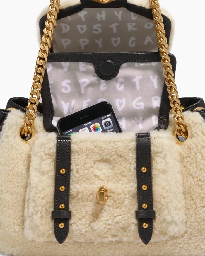 Chain Reaction Novelty Satchel Natural Shearling Women Aimee Kestenberg Satchels