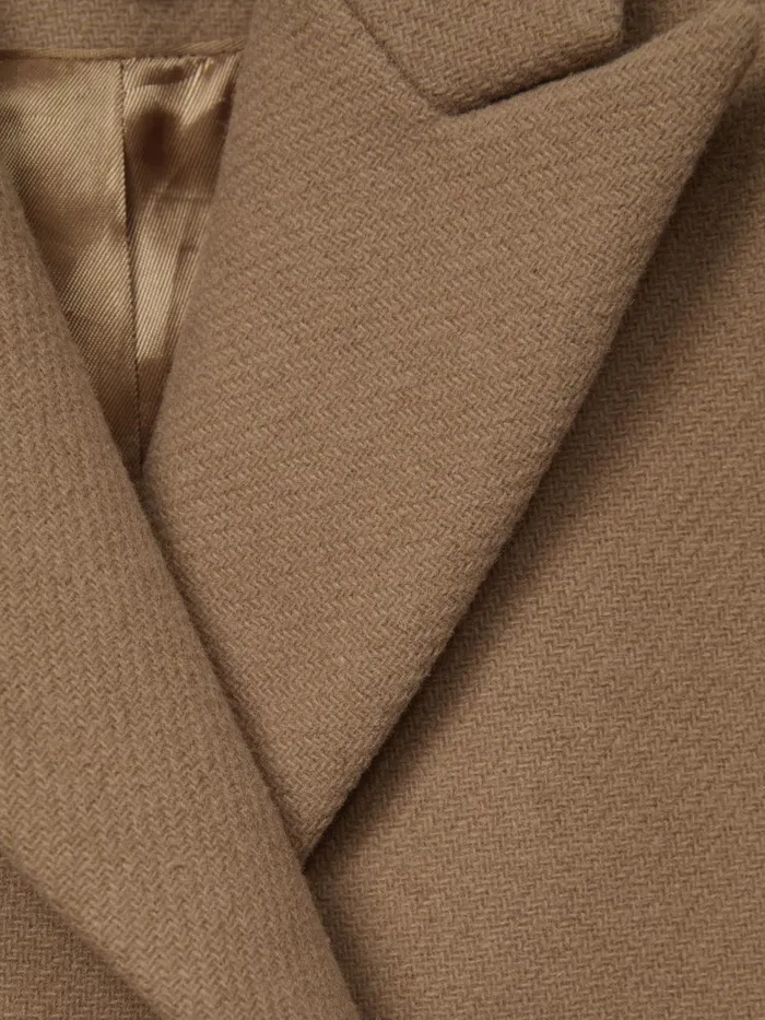 Children Reiss Coats and Jackets Harlow Mid Length Wool Blend Coat Camel