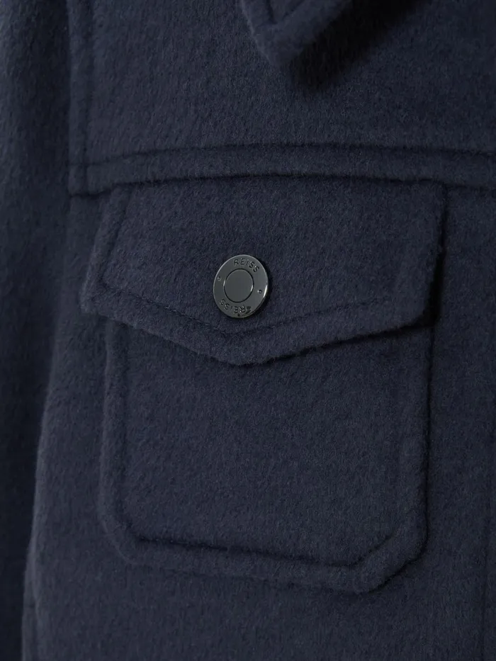 Children Reiss Coats and Jackets Peridoe Wool Trucker Jacket Airforce Blue