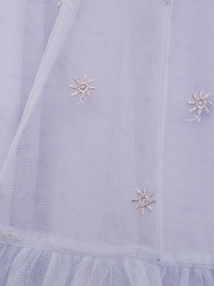 Children Reiss Dresses Fifi Tulle Embroidered Dress Lilac