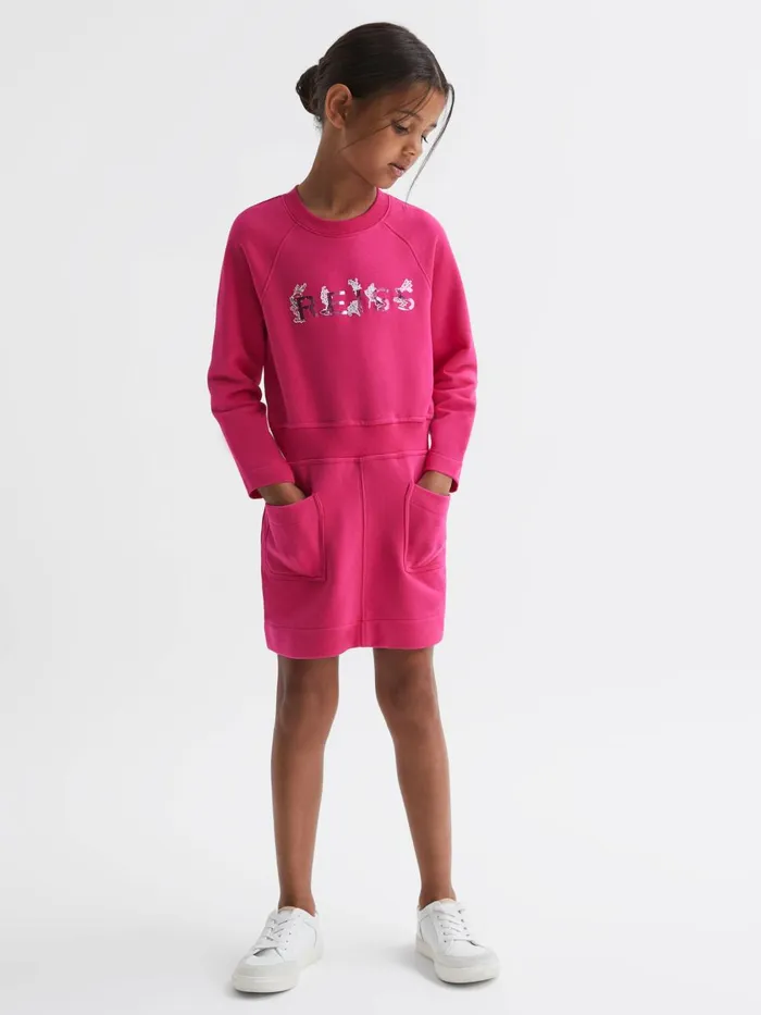 Children Reiss Dresses Janine Sweatshirt Dress Pink
