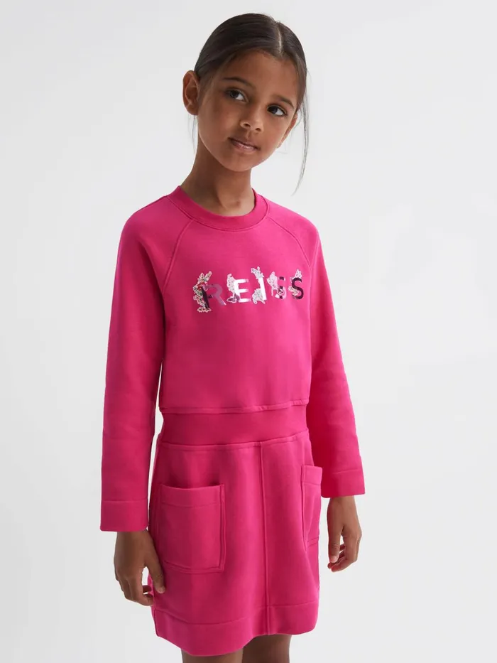 Children Reiss Dresses Janine Sweatshirt Dress Pink