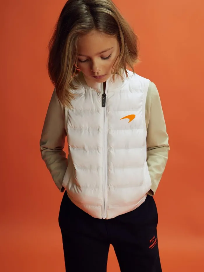 Children Reiss Knitwear F1 Hybrid Quilt And Knit Gilet White