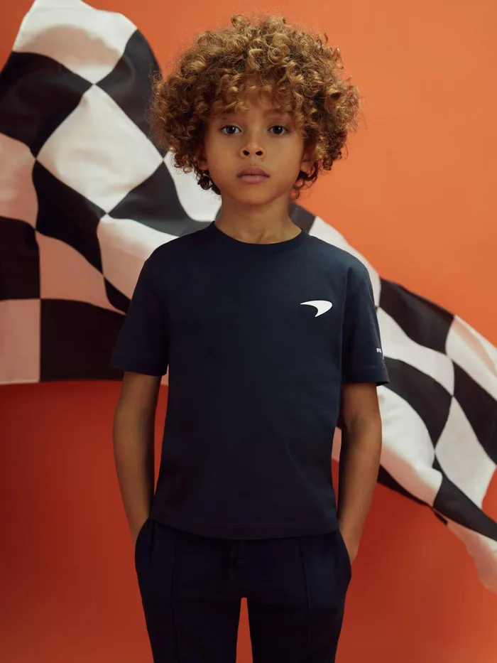 Children Reiss Reiss X Mclaren F1 Team F1 Mercerised Cotton Crew Neck TShirt Airforce Blue Children Reiss Reiss X Mclaren F1 Team F1 Mercerised Cotton Crew Neck TShirt Airforce Blue