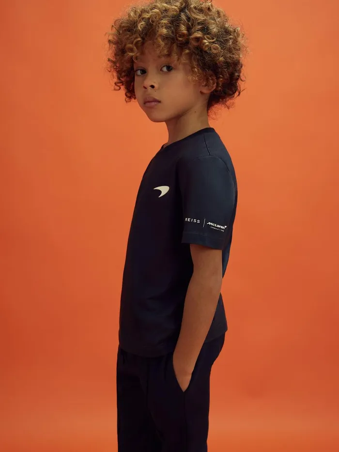 Children Reiss Reiss X Mclaren F1 Team F1 Mercerised Cotton Crew Neck TShirt Airforce Blue