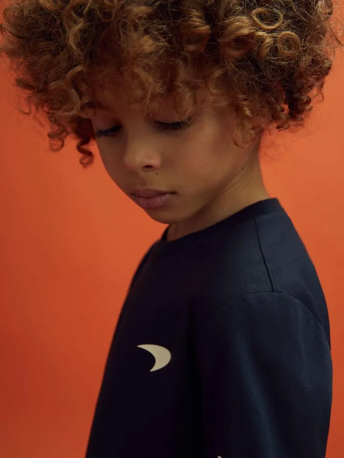 Children Reiss Reiss X Mclaren F1 Team F1 Mercerised Cotton Crew Neck TShirt Airforce Blue
