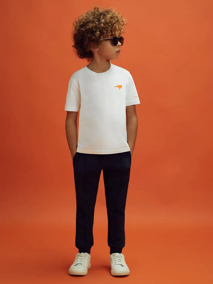 Children Reiss Reiss X Mclaren F1 Team F1 Mercerised Cotton Crew Neck TShirt White