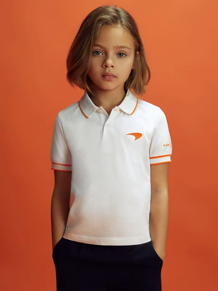 Children Reiss Reiss X Mclaren F1 Team F1 Mercerised Cotton Polo Shirt White