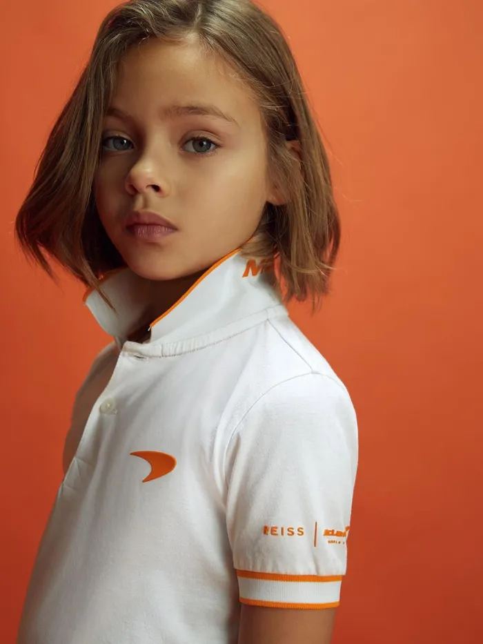 Children Reiss Reiss X Mclaren F1 Team F1 Mercerised Cotton Polo Shirt White