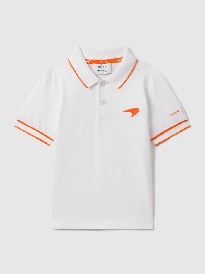 Children Reiss Reiss X Mclaren F1 Team F1 Mercerised Cotton Polo Shirt White