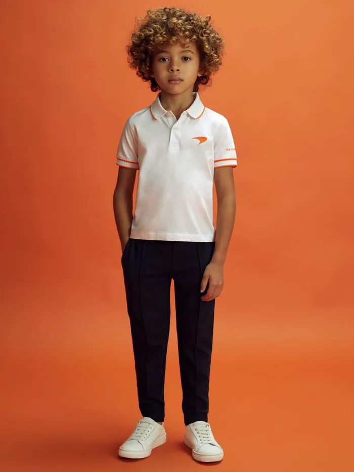 Children Reiss Reiss X Mclaren F1 Team F1 Mercerised Cotton Polo Shirt White