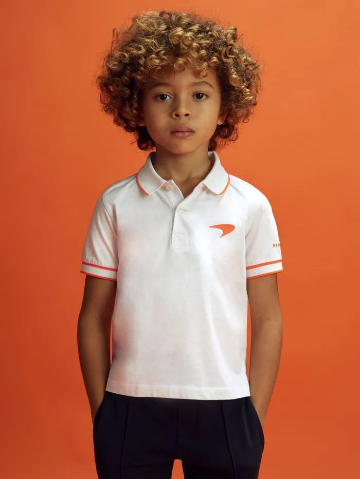 Children Reiss Reiss X Mclaren F1 Team F1 Mercerised Cotton Polo Shirt White
