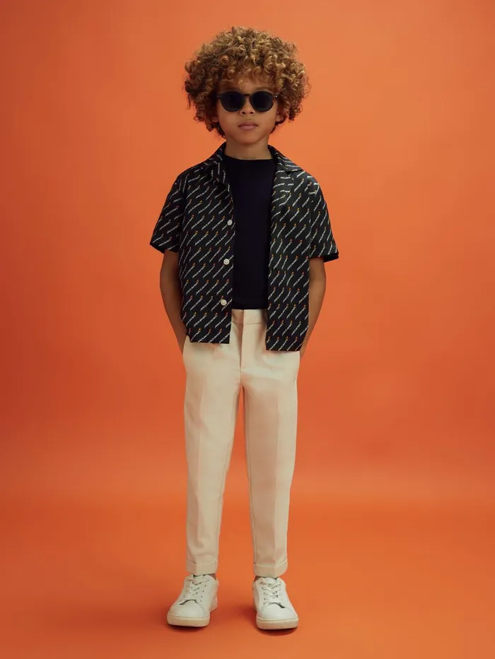 Children Reiss Reiss X Mclaren F1 Team F1 Silverstone Cuban Collar Shirt Black Multi