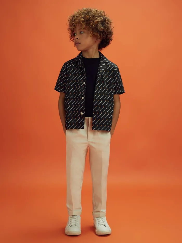 Children Reiss Reiss X Mclaren F1 Team F1 Silverstone Cuban Collar Shirt Black Multi