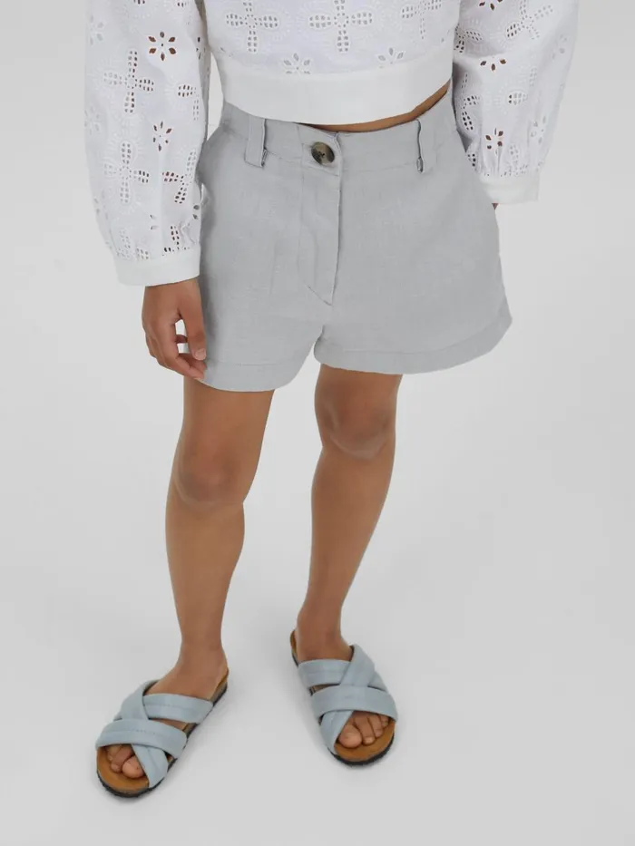 Children Reiss Skirts and Shorts Dani Linen Loose Fit Shorts Blue