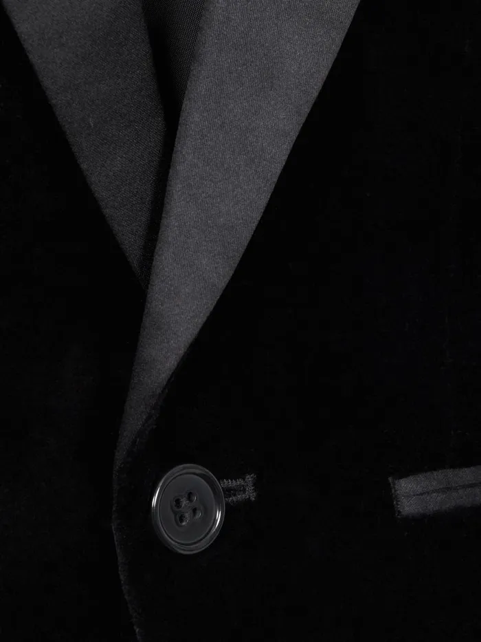 Children Reiss Suits and Tailoring Ace Velvet Single Breasted Blazer Black