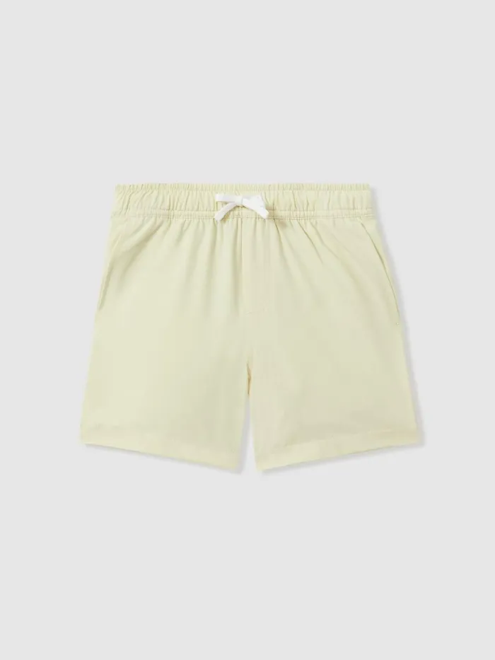 Children Reiss Swimwear Shore Plain Drawstring Waist Swim Shorts Lemon