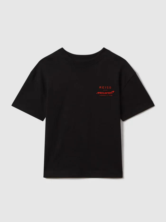 Children Reiss Tops and TShirts F1 Oversized Cotton Crew Neck TShirt Black