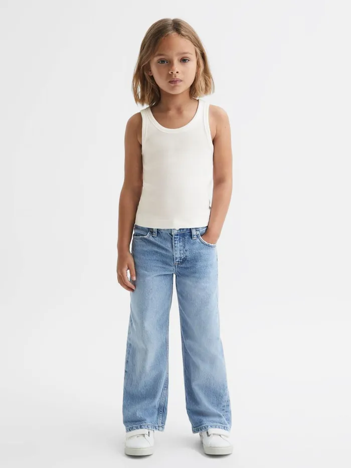 Children Reiss Tops and TShirts Violet Cotton Blend Ribbed Vest White
